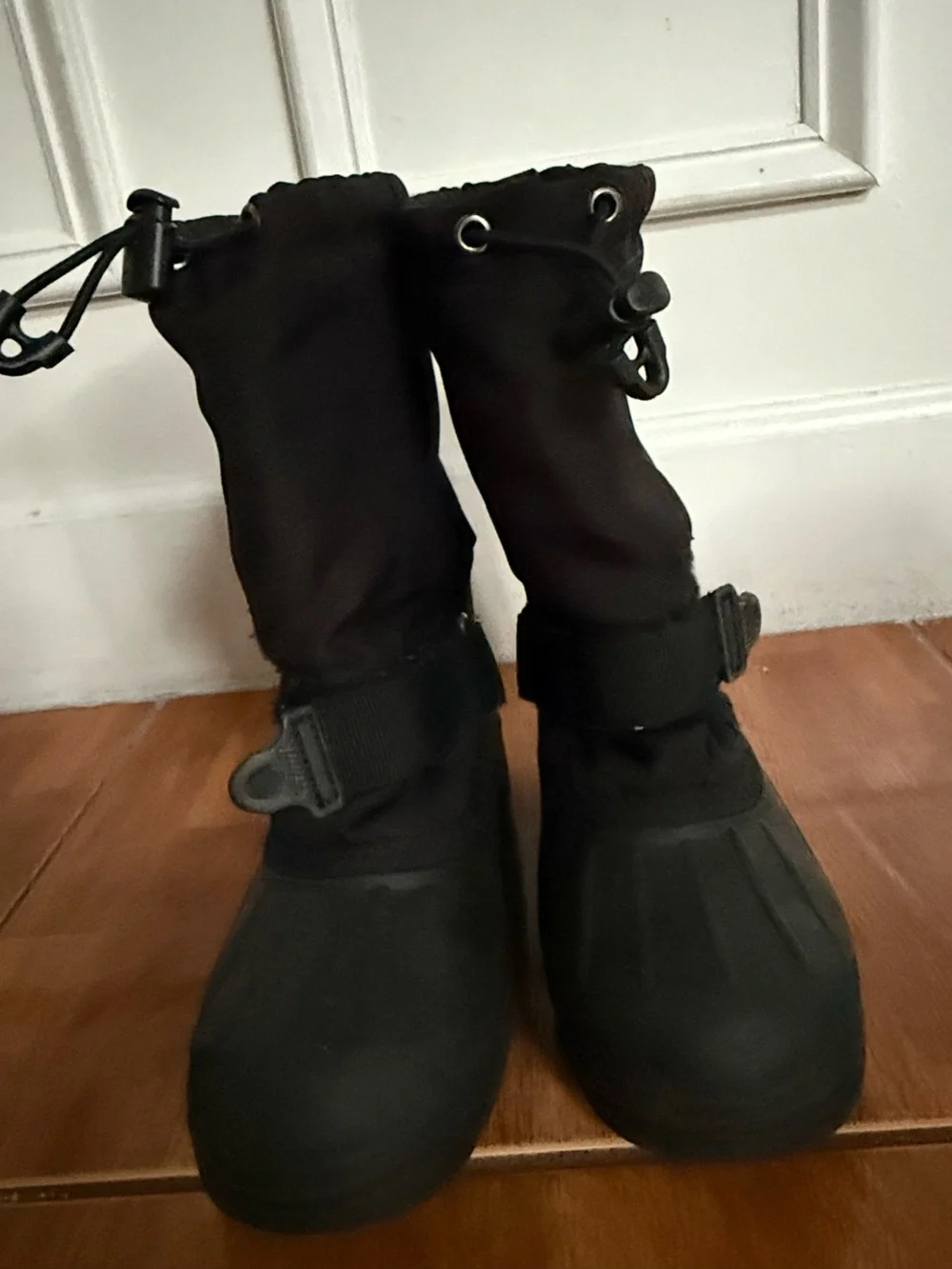 Kamik Kids Black Snow Boots with Drawcord and Velcro